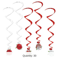 30 Piece Bulk Rose Party Whirls
