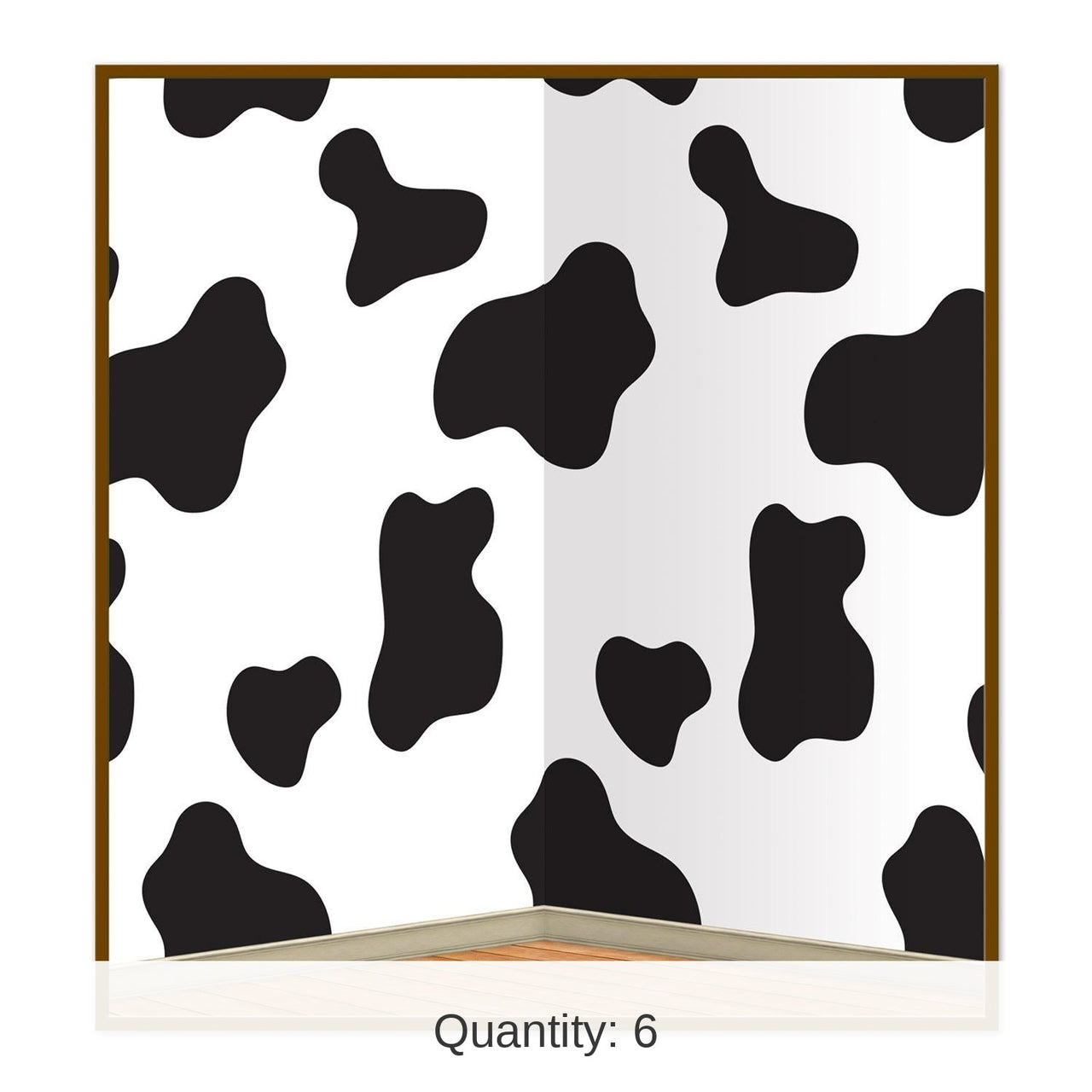 6 Pack Bulk Cow Print Party Backdrop