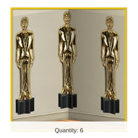 6 Pack Bulk Awards Night Male Statuettes Party Backdrop