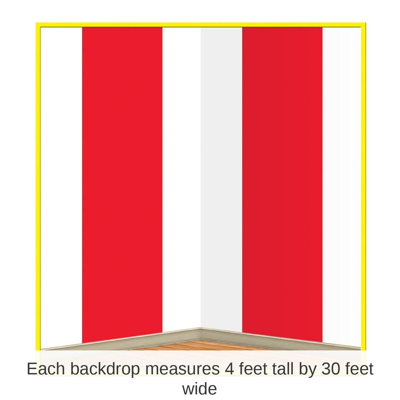 6 Pack Bulk Red/White Stripes Party Backdrop