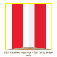 6 Pack Bulk Red/White Stripes Party Backdrop