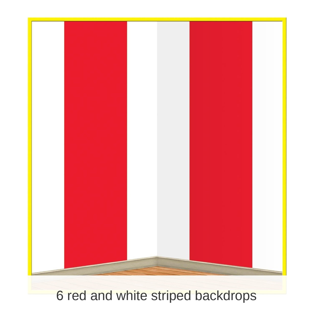 6 Pack Bulk Red/White Stripes Party Backdrop