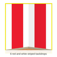 6 Pack Bulk Red/White Stripes Party Backdrop