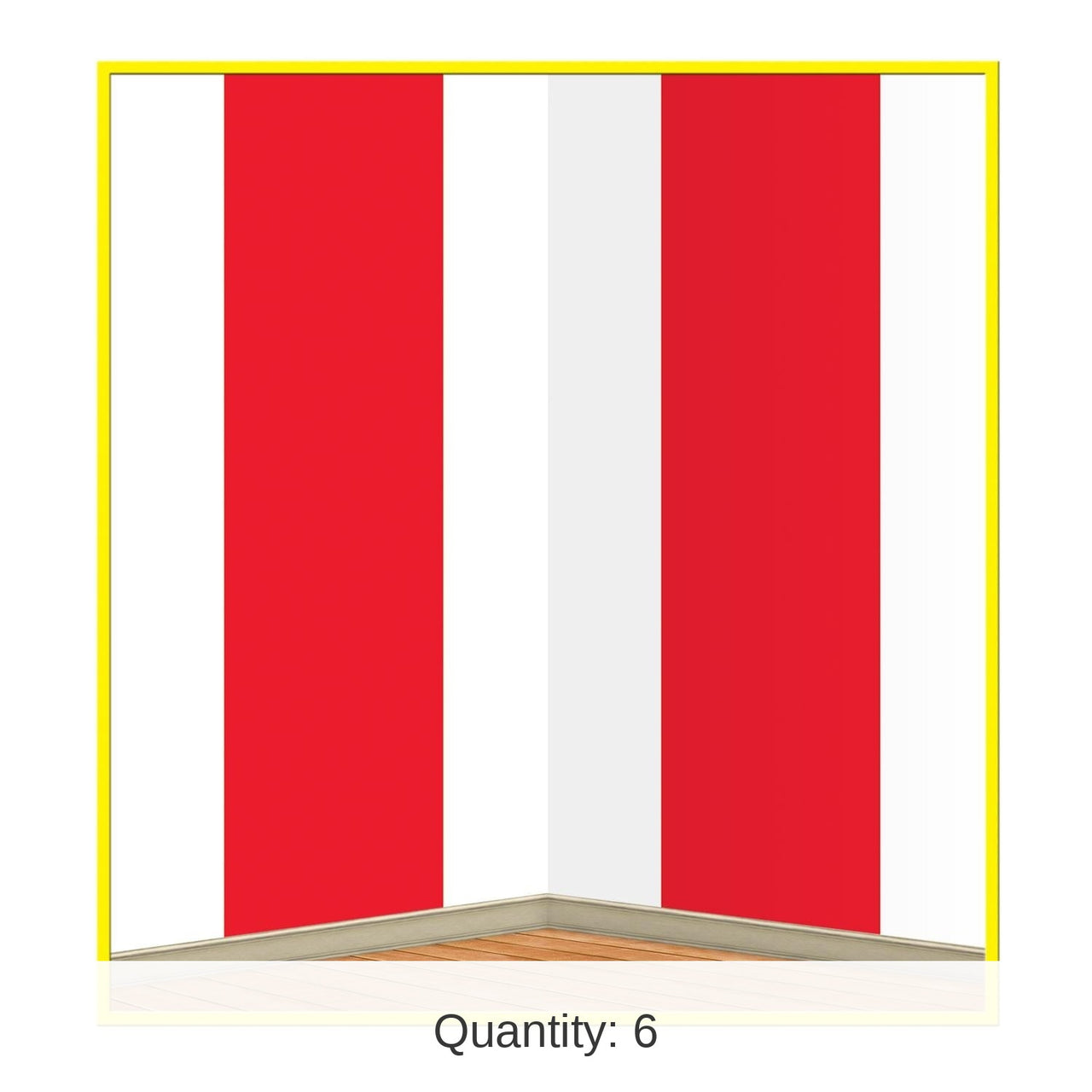 6 Pack Bulk Red/White Stripes Party Backdrop