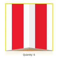 6 Pack Bulk Red/White Stripes Party Backdrop