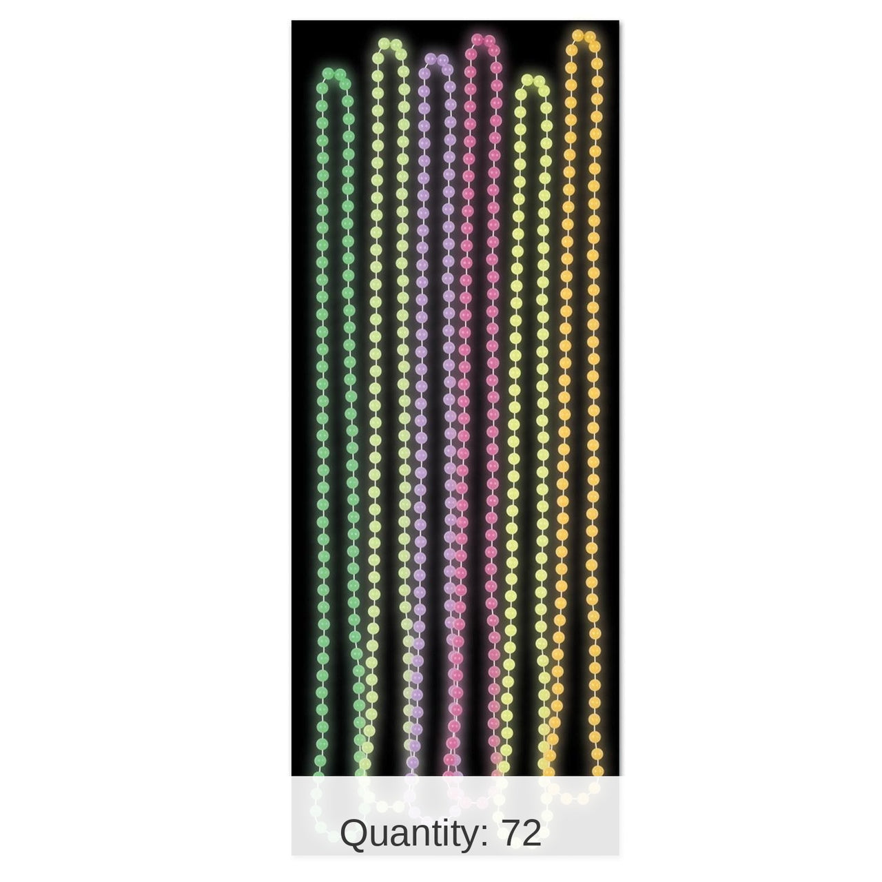 72 Pack Bulk Glow In The Dark Party Bead Necklaces