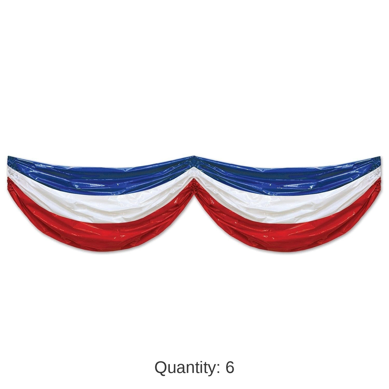 6 Pack Bulk Patriotic Plastic Party Bunting