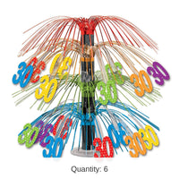 6 Pack Bulk 30th Birthday Party Cascade Centerpiece