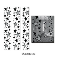 36 Pack Bulk Star Party Panels Black and Silver