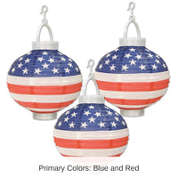 18 Pack Bulk Light-Up Patriotic Party Paper Lanterns