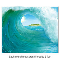 6 Pack Bulk Luau Party Surf Wave Insta-Mural Decoration