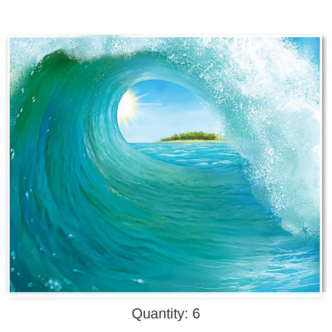6 Pack Bulk Luau Party Surf Wave Insta-Mural Decoration