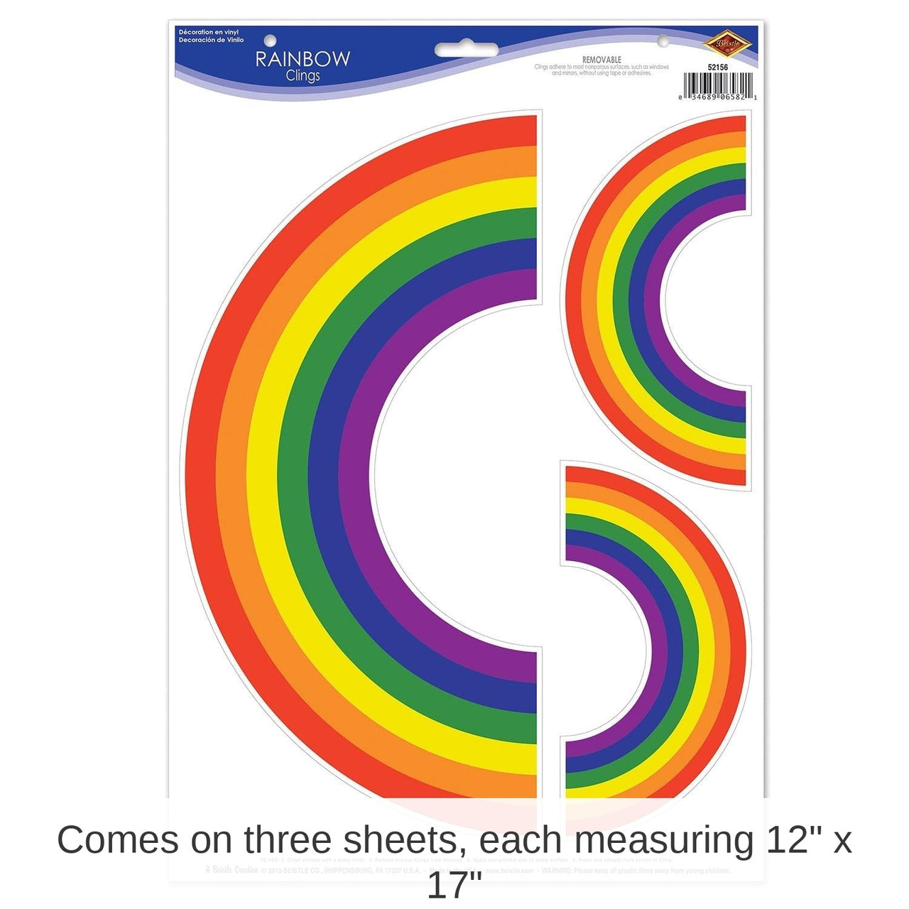 36 Piece Bulk Rainbow Party Clings