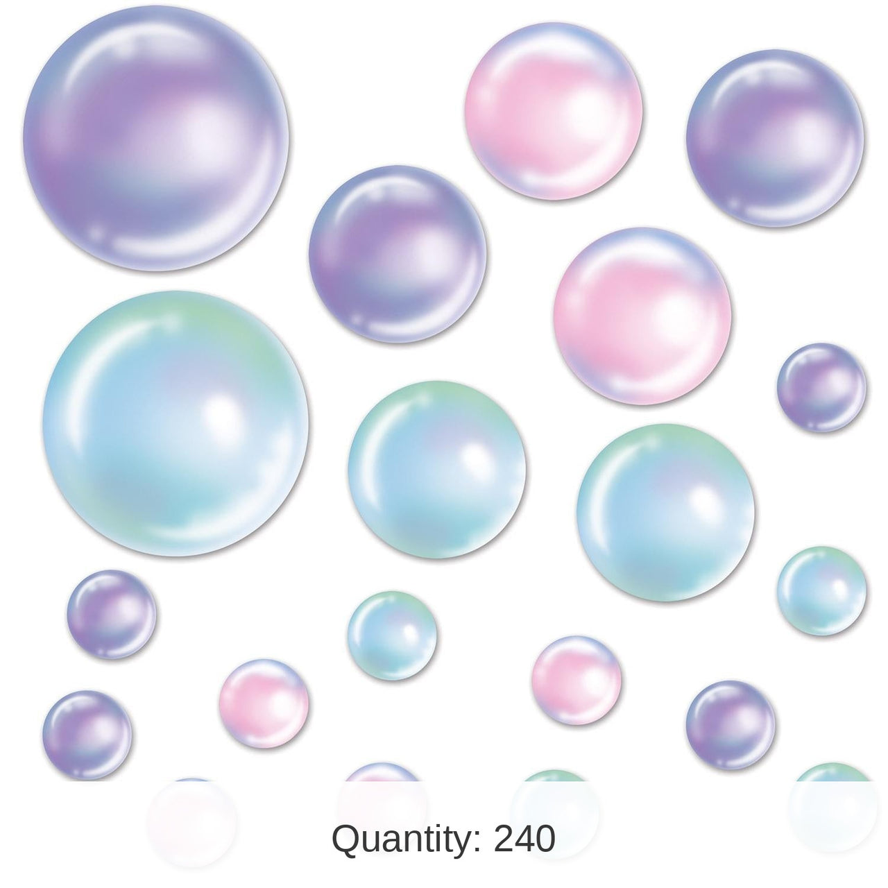240 Pack Bulk Bubble Party Cutouts
