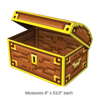 12 Pack Bulk 8-Bit Treasure Chest Party Decoration
