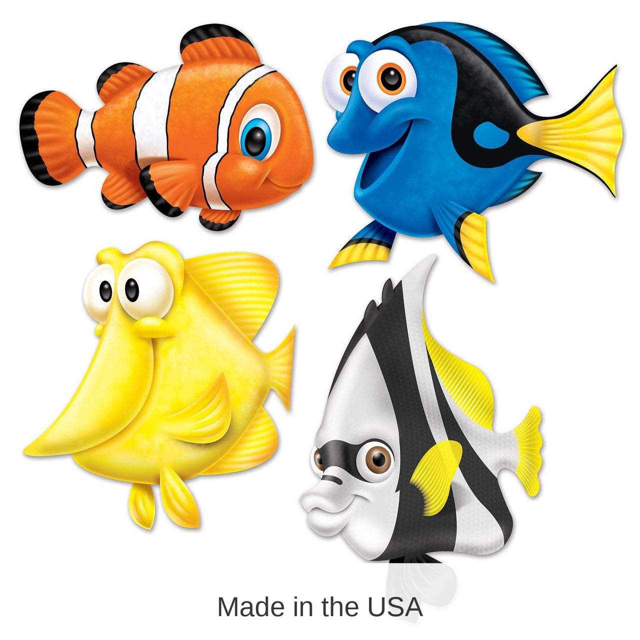 48 Pack Bulk 16.75 Inch- Under The Sea Fish Party Cutouts