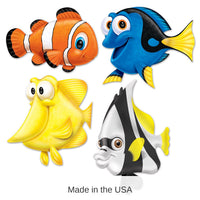 48 Pack Bulk 16.75 Inch- Under The Sea Fish Party Cutouts