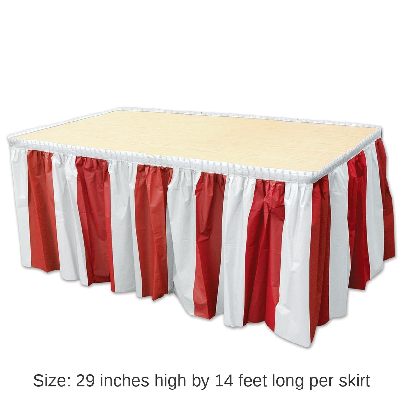 6 Pack Bulk Red/White Stripes Party Table Skirting