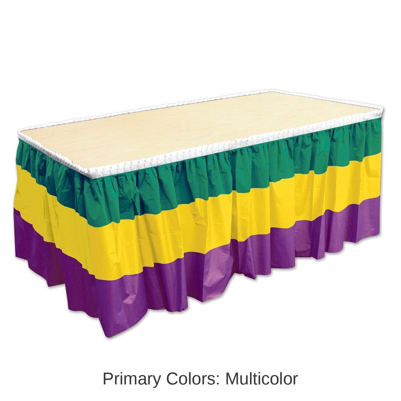 6 Pack Bulk Mardi Gras Table Skirting