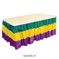 6 Pack Bulk Mardi Gras Table Skirting