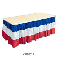 6 Pack Bulk Patriotic Party Table Skirt