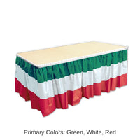 6 Pack Bulk Fiesta Red, White/Green Table Skirt