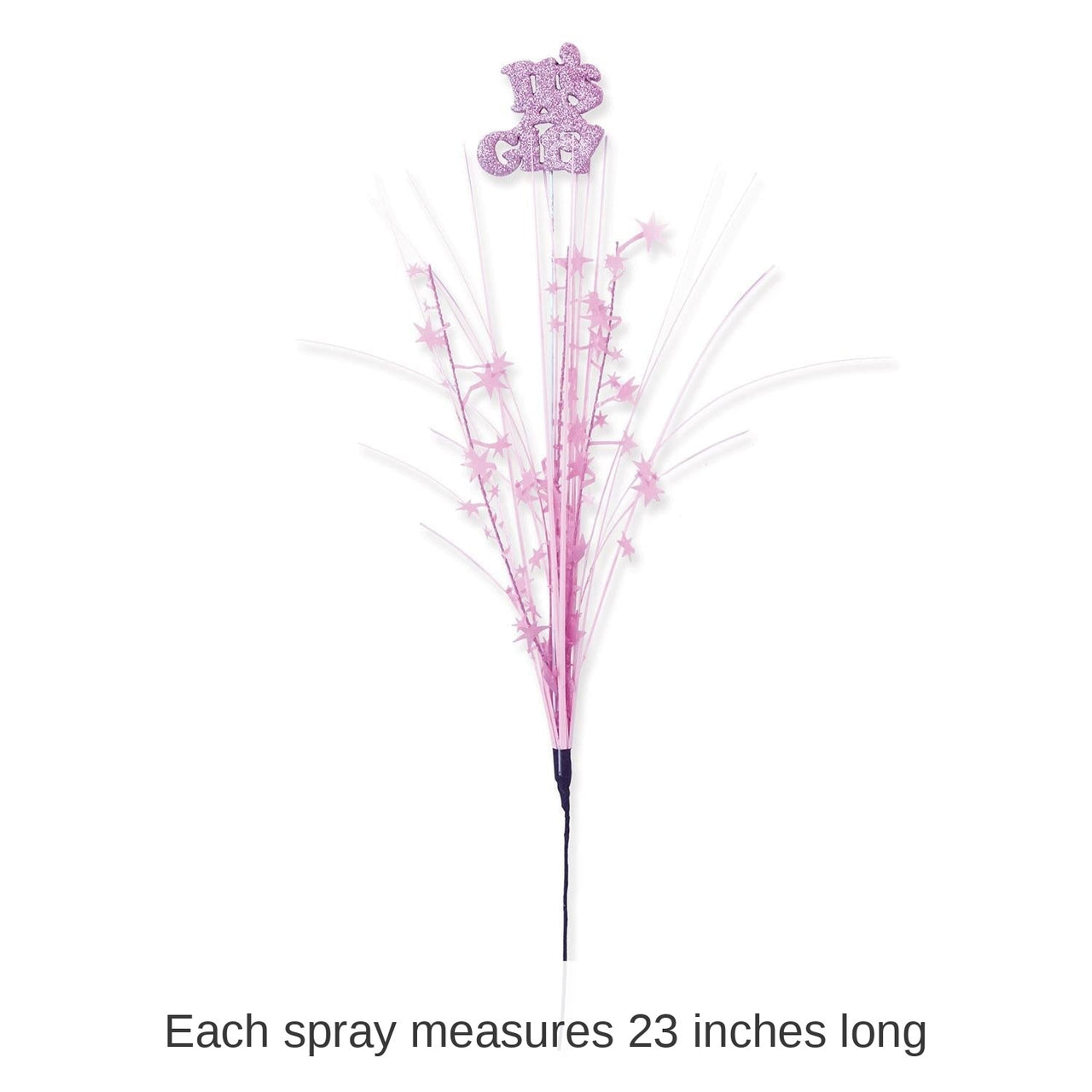 12 Pack Bulk Gltrd It's A Girl Metallic Star Spray
