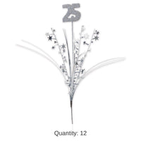 12 Pack Bulk Glittered 25th Anniversary Metallic Star Spray