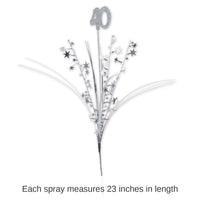 12 Pack Bulk Glittered 40th Birthday Party Metallic Star Spray