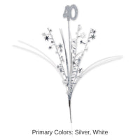 12 Pack Bulk Glittered 40th Birthday Party Metallic Star Spray