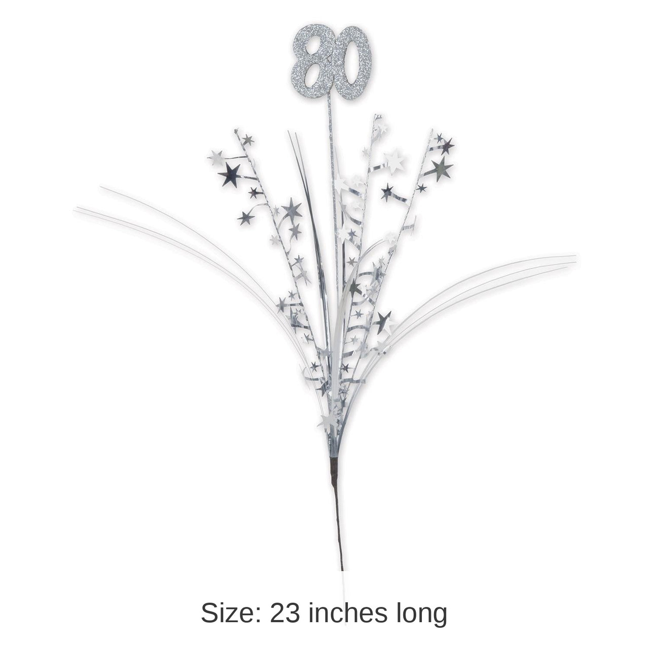 12 Pack Bulk Glittered 80th Birthday Party Metallic Star Spray