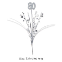 12 Pack Bulk Glittered 80th Birthday Party Metallic Star Spray