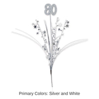 12 Pack Bulk Glittered 80th Birthday Party Metallic Star Spray