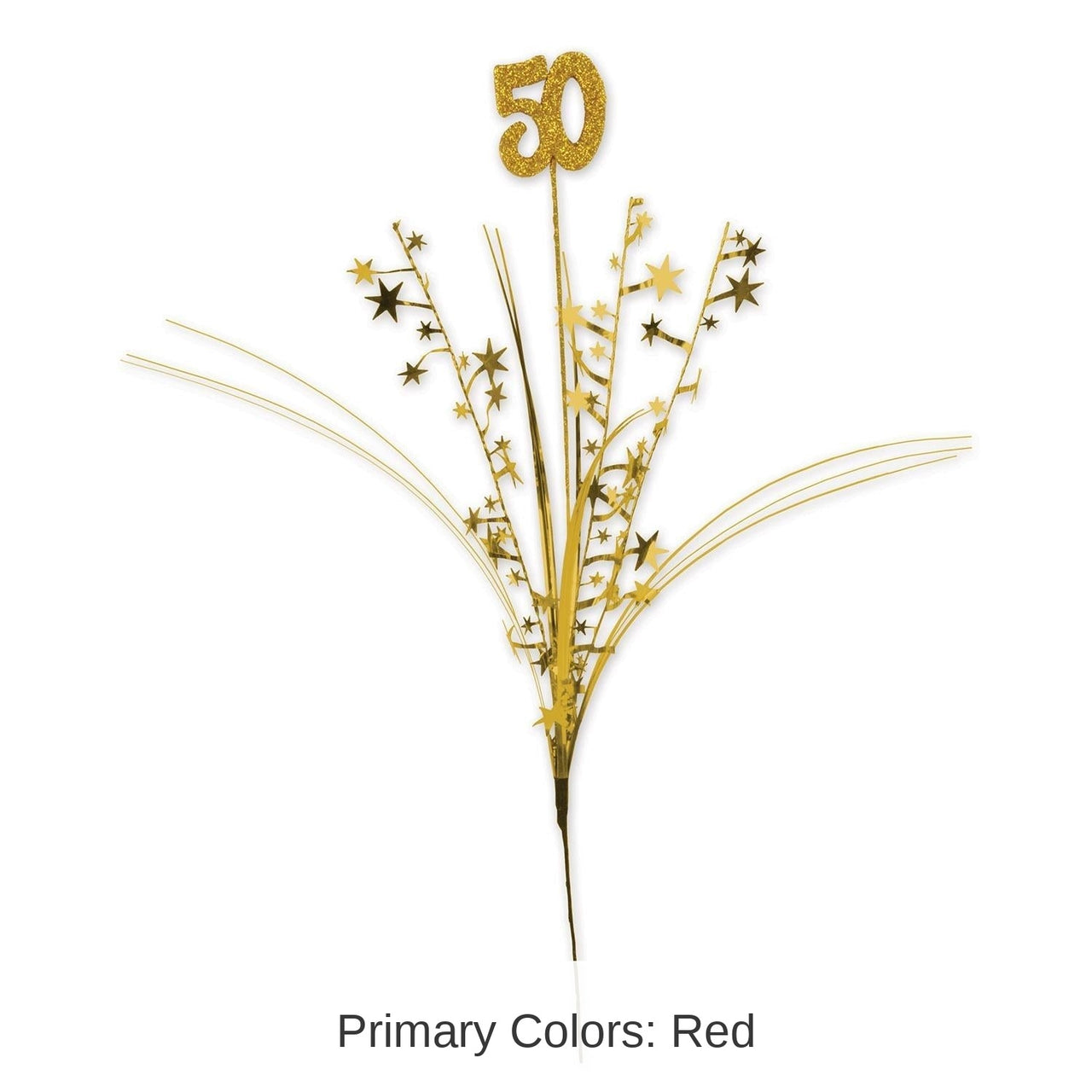 12 Piece Bulk Glittered 50th Anniversary  Metallic Star Spray - gold