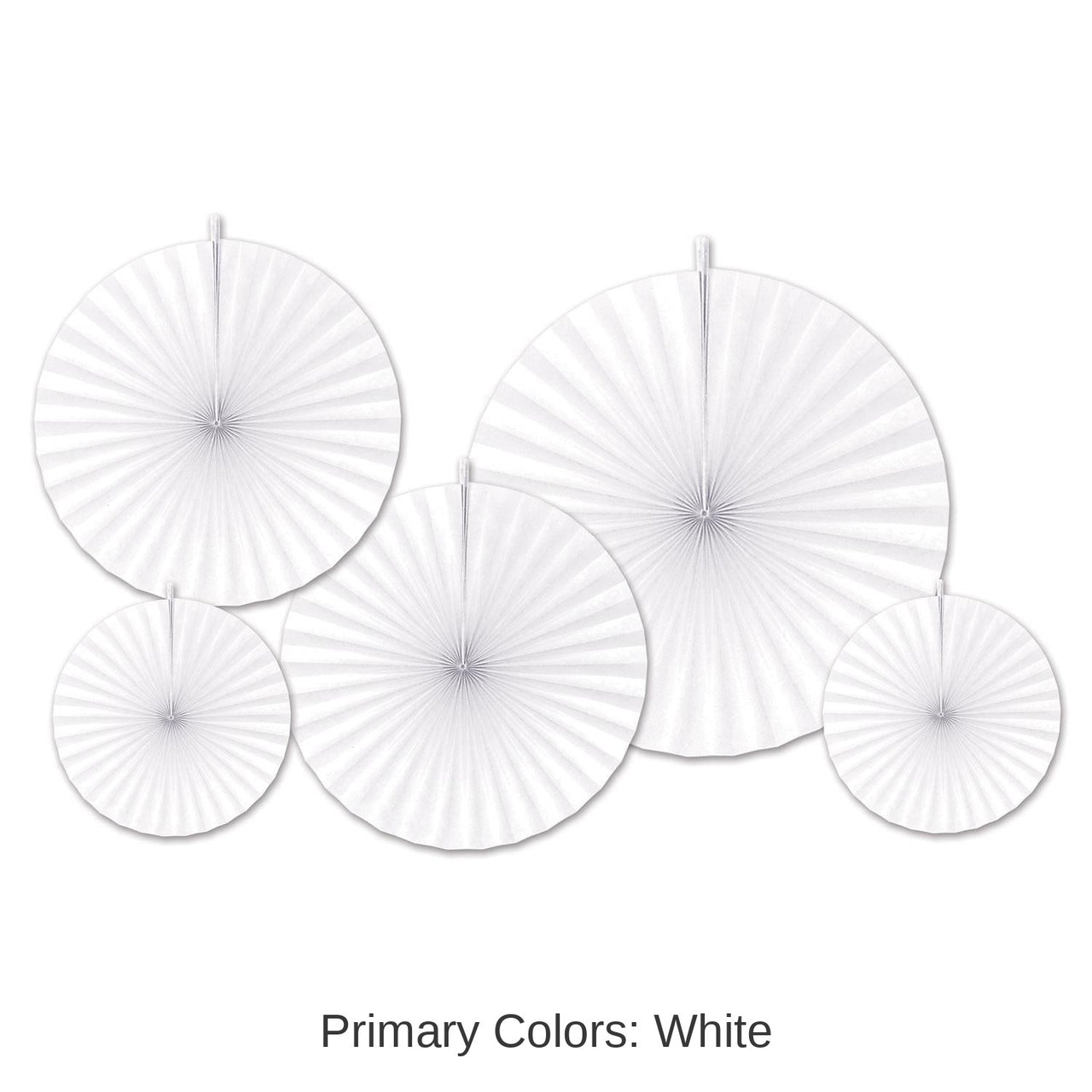 60 Piece Bulk Accordion Paper Fans Wedding Decoration - white