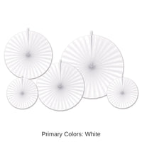 60 Piece Bulk Accordion Paper Fans Wedding Decoration - white