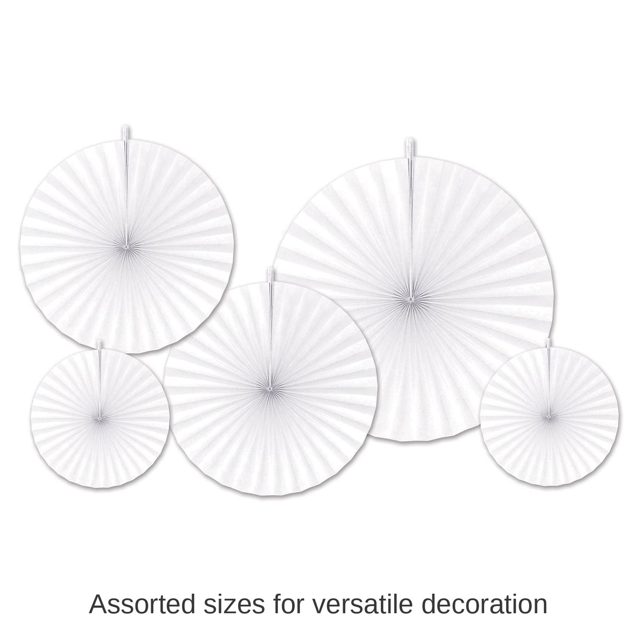 60 Piece Bulk Accordion Paper Fans Wedding Decoration - white