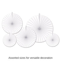 60 Piece Bulk Accordion Paper Fans Wedding Decoration - white