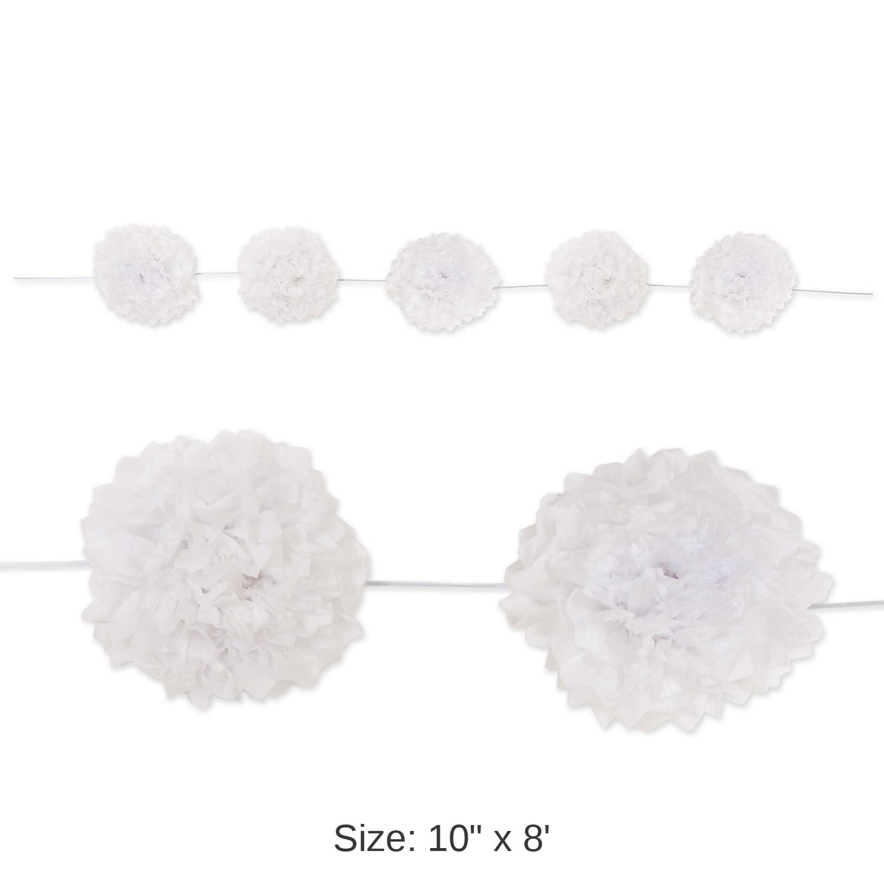 6 Pack Bulk Tissue Flower Garland - white