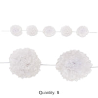 6 Pack Bulk Tissue Flower Garland - white