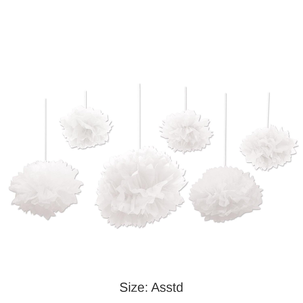 36 Pack Bulk Tissue Fluff Balls - white