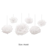36 Pack Bulk Tissue Fluff Balls - white