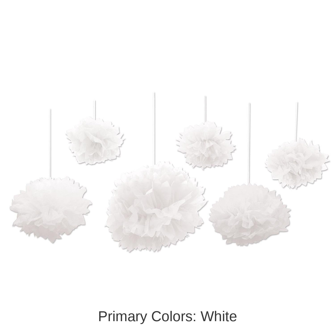 36 Pack Bulk Tissue Fluff Balls - white