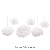 36 Pack Bulk Tissue Fluff Balls - white