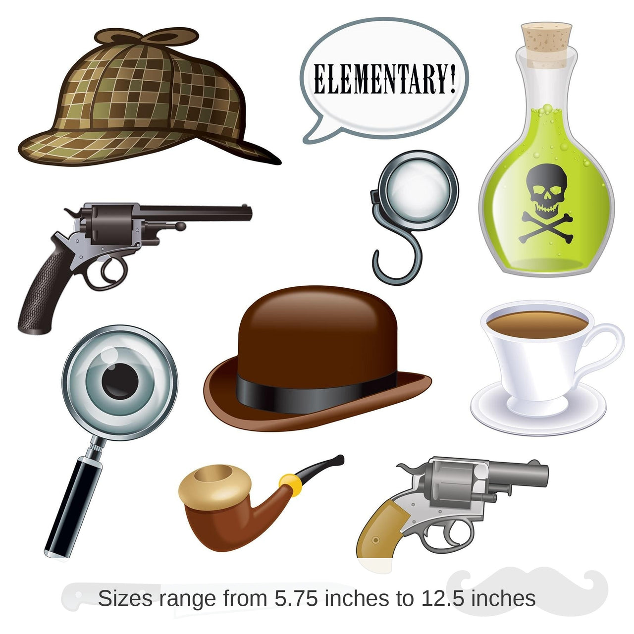 144 Pack Bulk Sherlock Holmes Party Photo Fun Signs