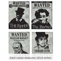 48 Pack Bulk Sherlock Holmes Party Wanted Sign Cutouts