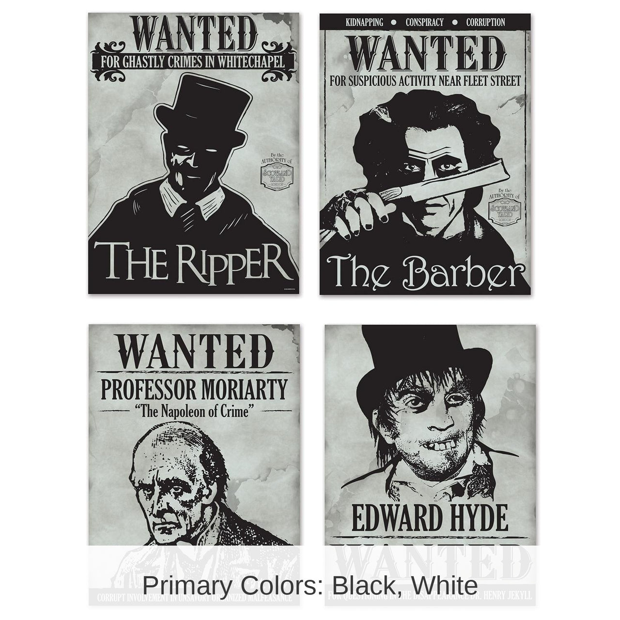 48 Pack Bulk Sherlock Holmes Party Wanted Sign Cutouts