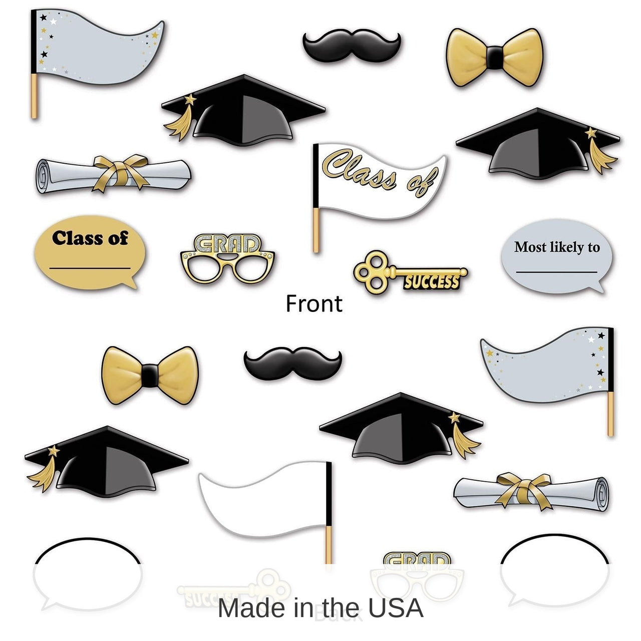 132 Piece Bulk Graduation Party Photo Fun Signs