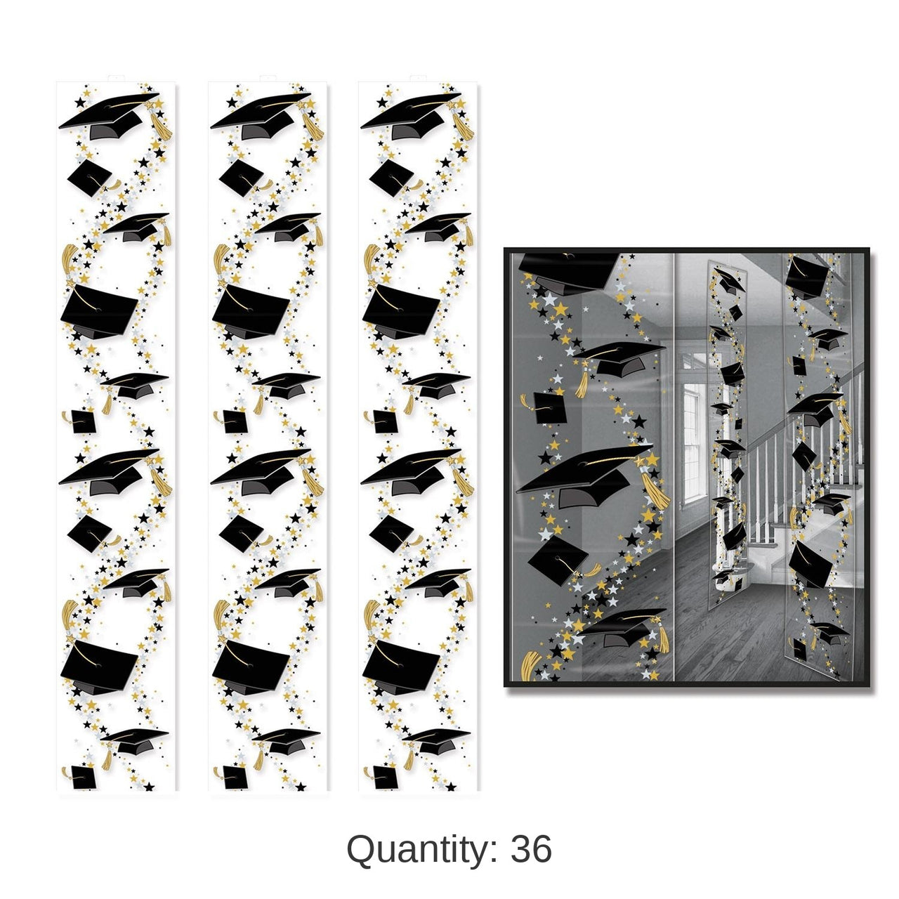 36 Pack Bulk Grad Caps Graduation Party Panels