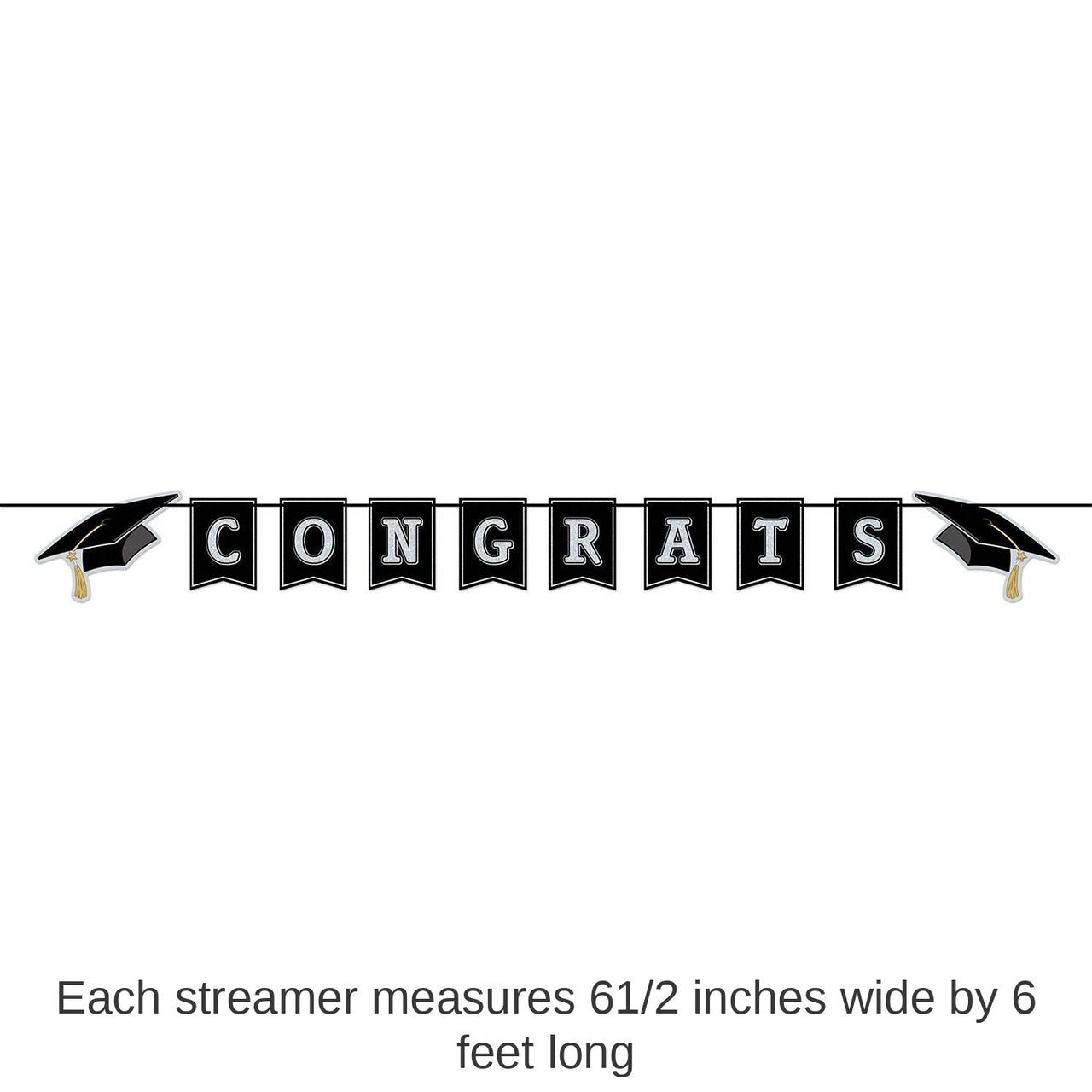 12 Pack Bulk Congrats Grad Graduation Party Streamer